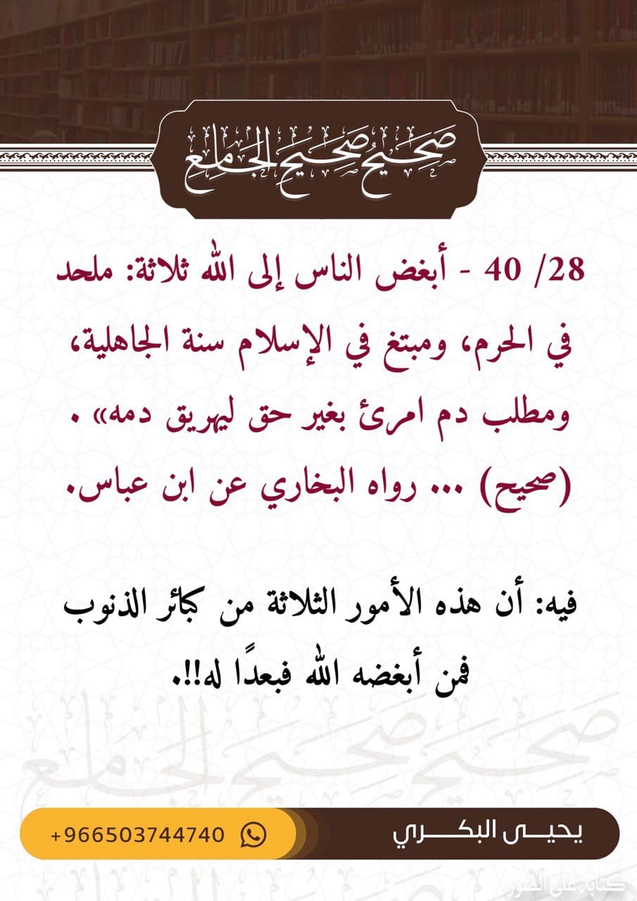 البطاقة الثامنة والعشرون من صحيح صحيح الجامع