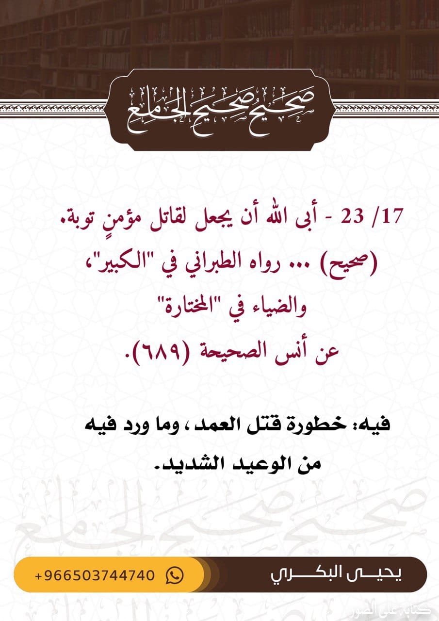 البطاقة السابعة عشر من صحيح صحيح الجامع