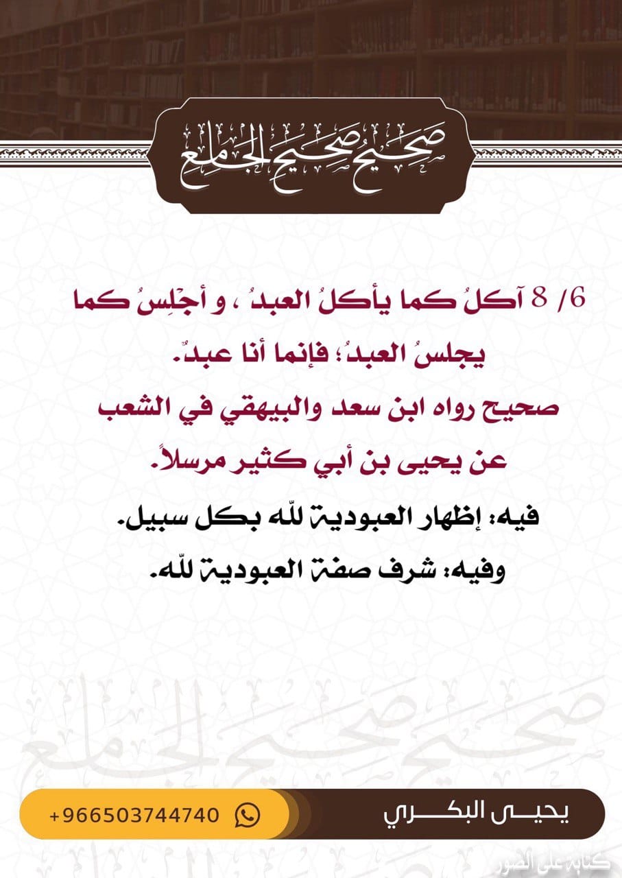 البطاقة السادسة من صحيح صحيح الجامع